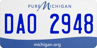 MI license plate DAO2948