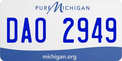 MI license plate DAO2949