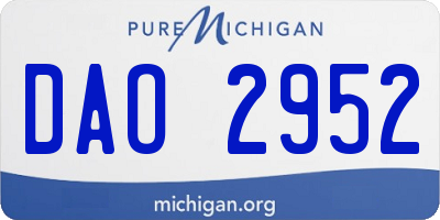 MI license plate DAO2952