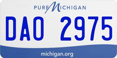 MI license plate DAO2975