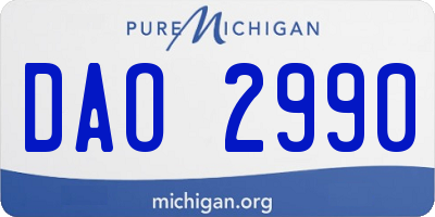 MI license plate DAO2990