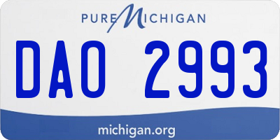 MI license plate DAO2993