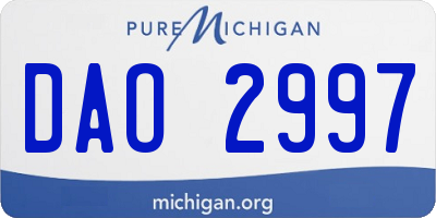 MI license plate DAO2997