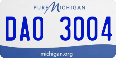 MI license plate DAO3004