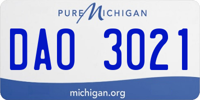 MI license plate DAO3021
