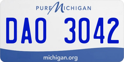 MI license plate DAO3042