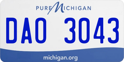 MI license plate DAO3043