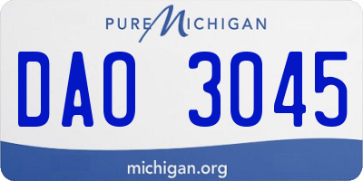 MI license plate DAO3045