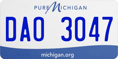 MI license plate DAO3047