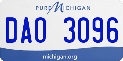 MI license plate DAO3096