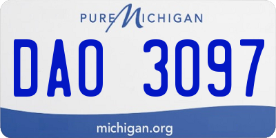 MI license plate DAO3097