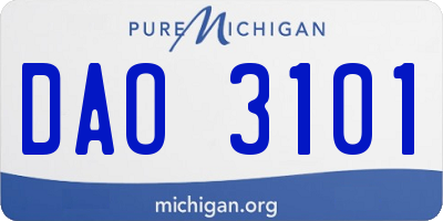 MI license plate DAO3101