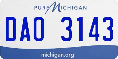 MI license plate DAO3143