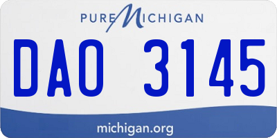 MI license plate DAO3145