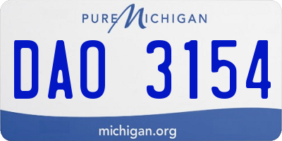 MI license plate DAO3154