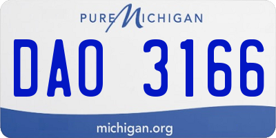 MI license plate DAO3166