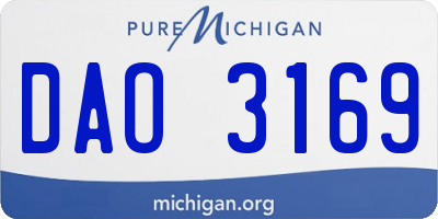 MI license plate DAO3169