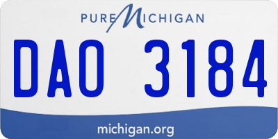 MI license plate DAO3184