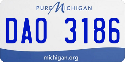 MI license plate DAO3186