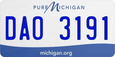 MI license plate DAO3191