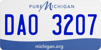 MI license plate DAO3207