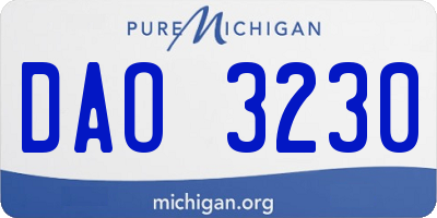MI license plate DAO3230