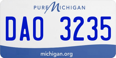 MI license plate DAO3235