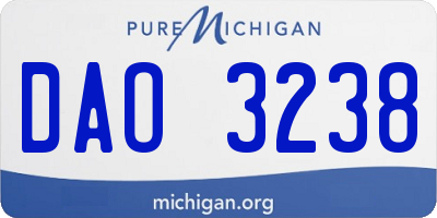 MI license plate DAO3238