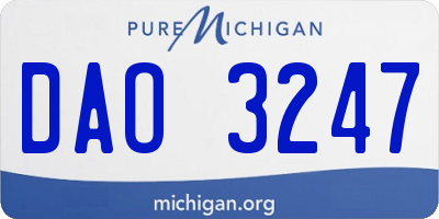 MI license plate DAO3247