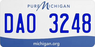 MI license plate DAO3248