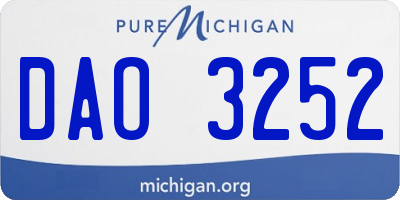 MI license plate DAO3252