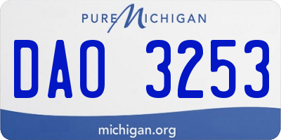 MI license plate DAO3253
