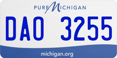 MI license plate DAO3255