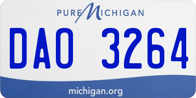 MI license plate DAO3264