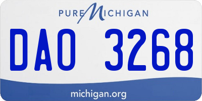 MI license plate DAO3268