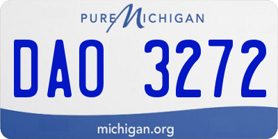 MI license plate DAO3272