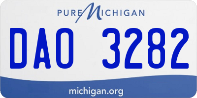 MI license plate DAO3282