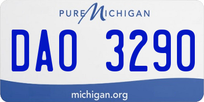 MI license plate DAO3290