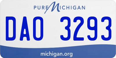MI license plate DAO3293