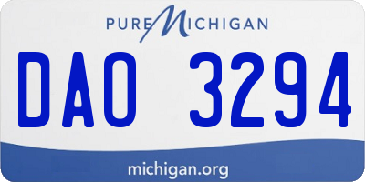 MI license plate DAO3294