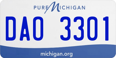 MI license plate DAO3301