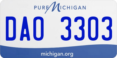 MI license plate DAO3303