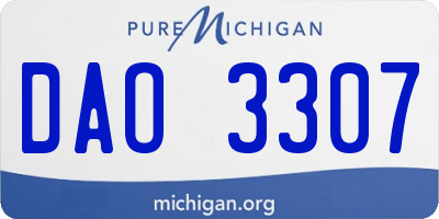 MI license plate DAO3307