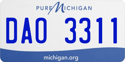 MI license plate DAO3311