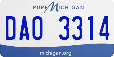 MI license plate DAO3314