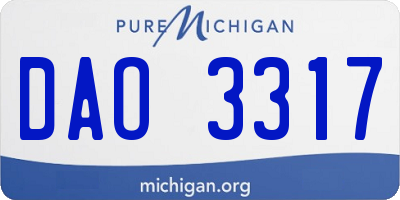 MI license plate DAO3317
