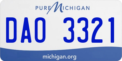 MI license plate DAO3321