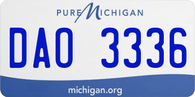 MI license plate DAO3336