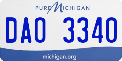 MI license plate DAO3340