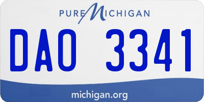 MI license plate DAO3341